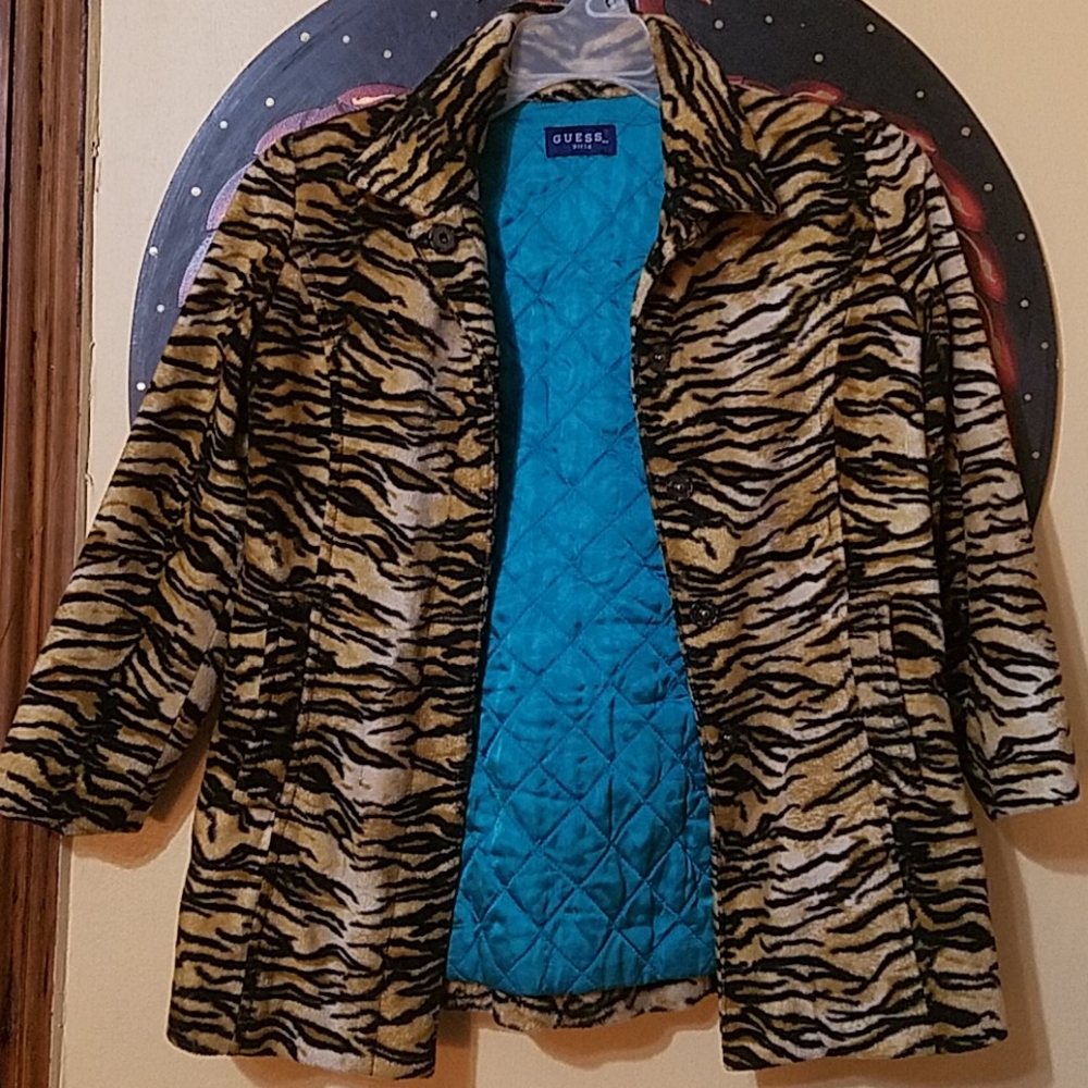Guess? Tiger print jacket girls sz.6X